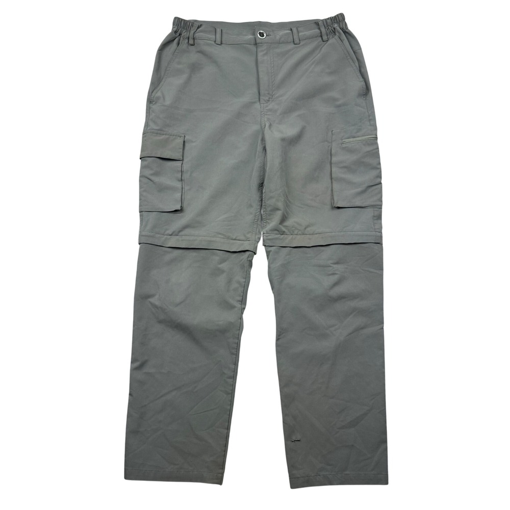 Gash Hao Mens 32x30 Gray Convertible Cargo Hiking Pants Zip Off Outdoor Gorpcore